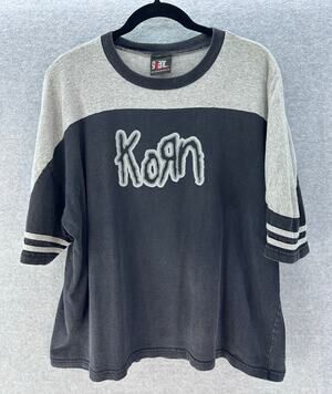 VTG Giant Unisex XL 1999 Korn Follow The Leader Tour Color Block T Shirt RARE